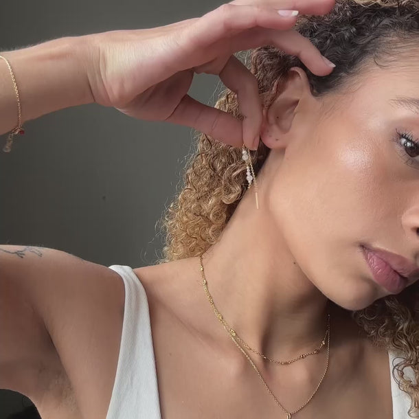 ENAMEL Copenhagen Øreringer, Sofia Earrings White and Pearls