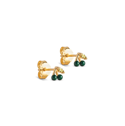 ENAMEL Copenhagen Øredobber, Cherry Earrings 42 Petrol Green